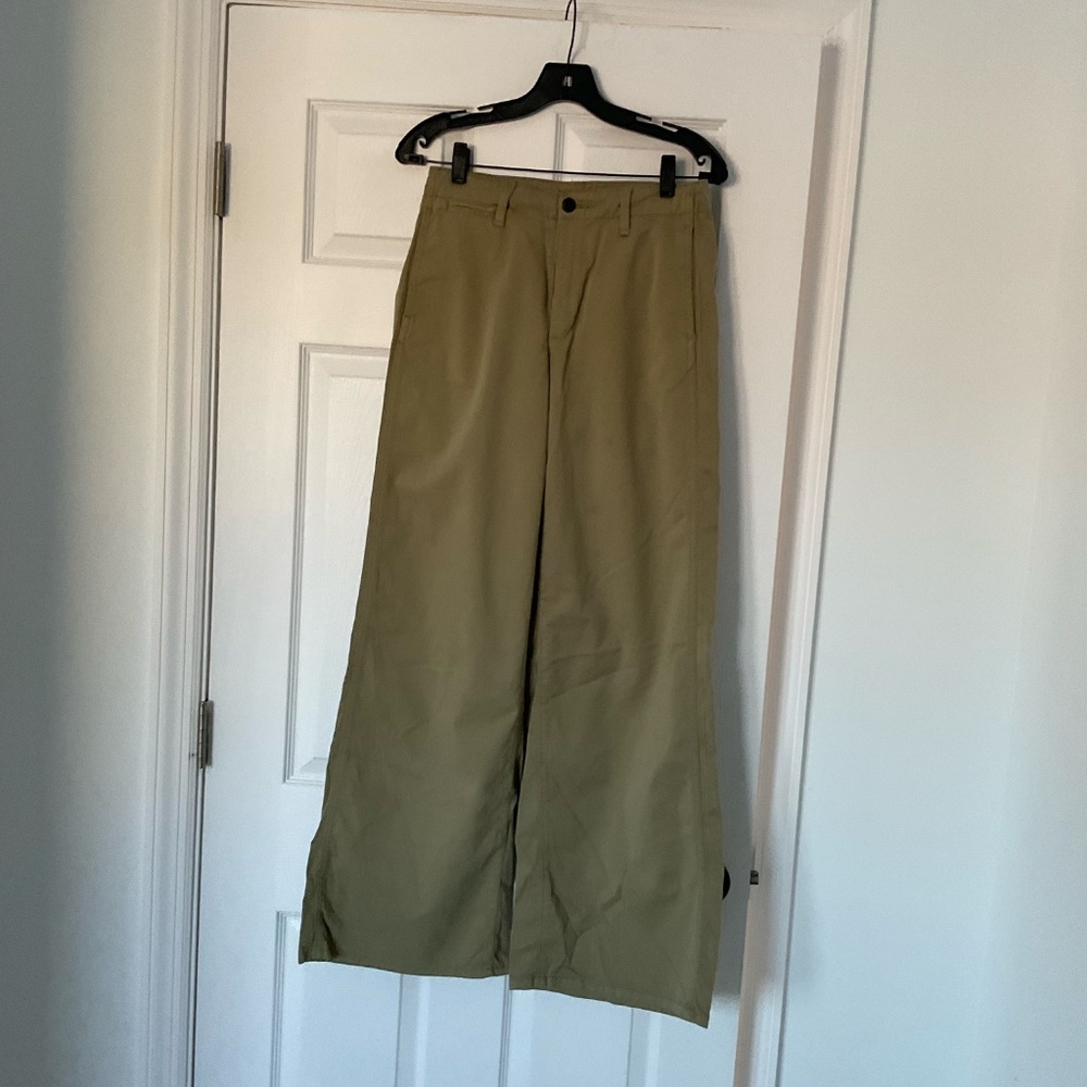 ▪️Rag & Bone SOFIE WIDE LEG PANTS Khaki Women’s High Rise Cotton Chino